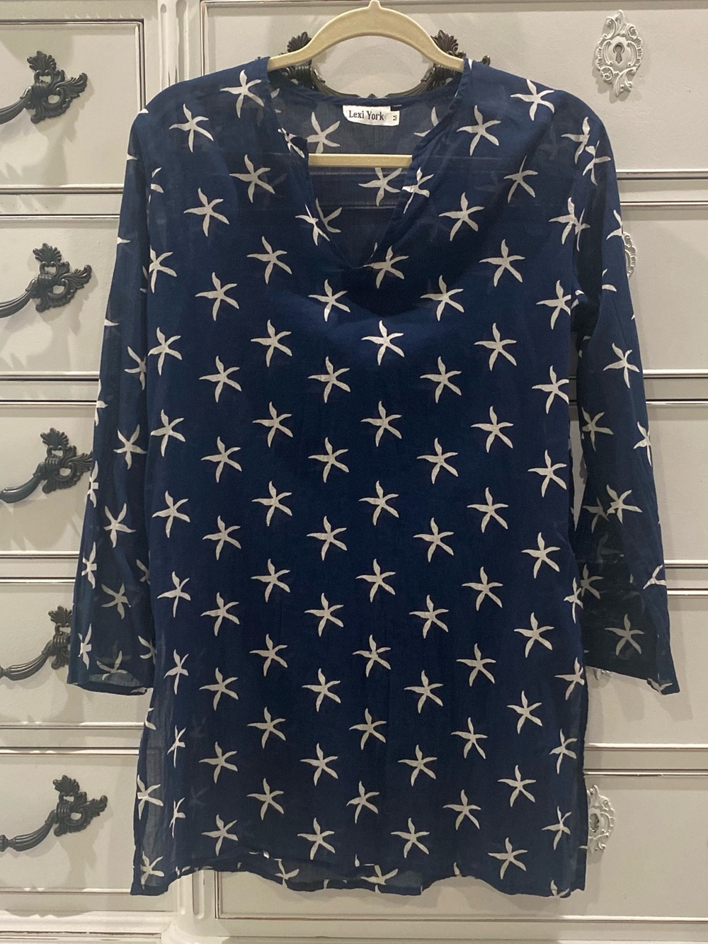 Lexi York Navy Starfish Swim Coverup